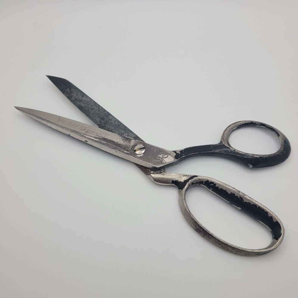 Vintage Wiss Inlaid No 28 Tailor Shears 8" Steel Forged Industrial Scissors USA